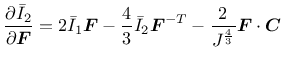 $\displaystyle \frac{\partial \bar{I}_2}{\partial\mbox{\boldmath$F$}} = 2\bar{I}...
...th$F$}^{-T}-\frac{2}{J^\frac{4}{3}}\mbox{\boldmath$F$}\cdot \mbox{\boldmath$C$}$