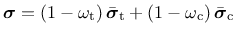 $\displaystyle \boldsymbol{\sigma} = \left(1-\omega_{\rm t}\right) \bar{\boldsym...
...gma}}_{\rm t} + \left(1-\omega_{\rm c}\right) \bar{\boldsymbol{\sigma}}_{\rm c}$