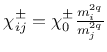 $\chi_{ij}^{\pm} = \chi_0^{\pm}\frac{m_i^{2q}}{m_j^{2q}}$