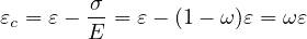         σ
εc = ε- E-= ε- (1- ω)ε = ωε
