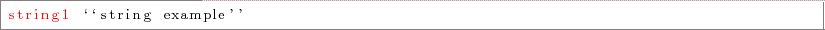 \begin{lstlisting}[style=oofem, language=oofeminput, moreemph={string1}]
string1 \lq\lq string example''
\end{lstlisting}
